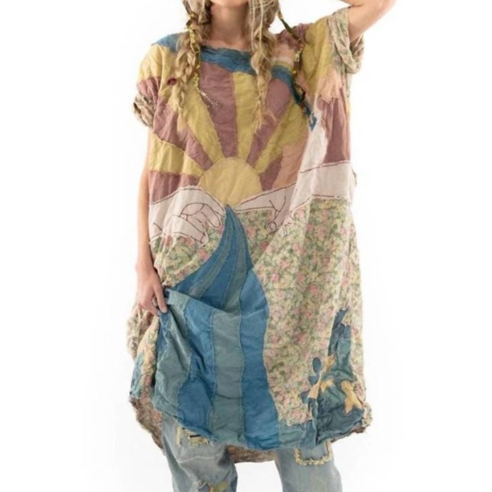 Magnolia Pearl Multicolor Patchwork Dress